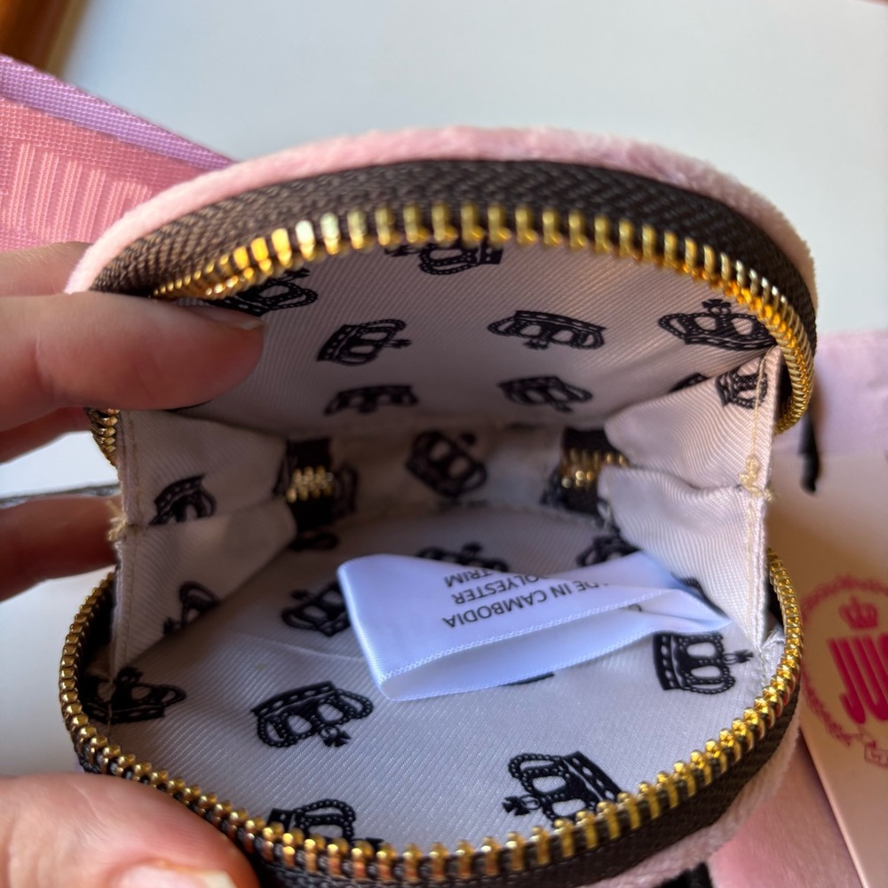 Juicy Couture Pink & Black Triple Pouch Keyring Set with Gold Accents - Picture 9 of 12